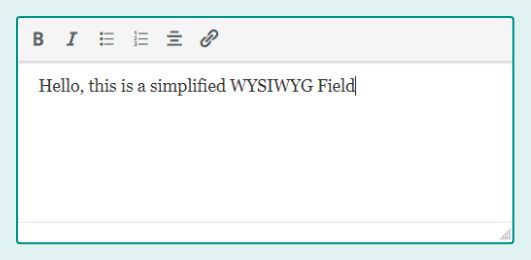 Simplified WYSIWYG field