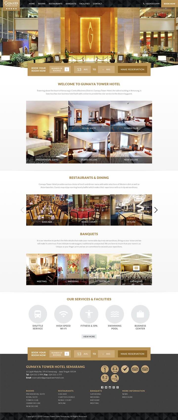 Gumaya Tower Hotel (2015) Website Screenshot