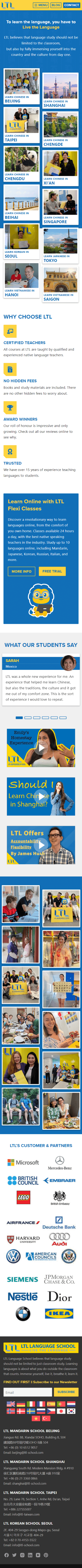 LTL Language School Mobile Website Screenshot