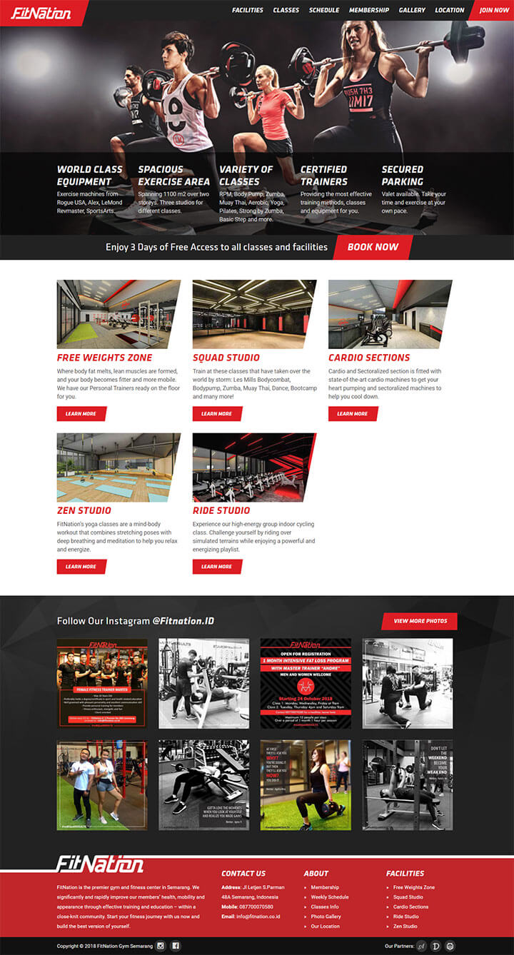 FitNation Gym Website Screenshot